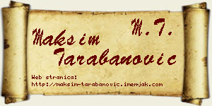 Maksim Tarabanović vizit kartica